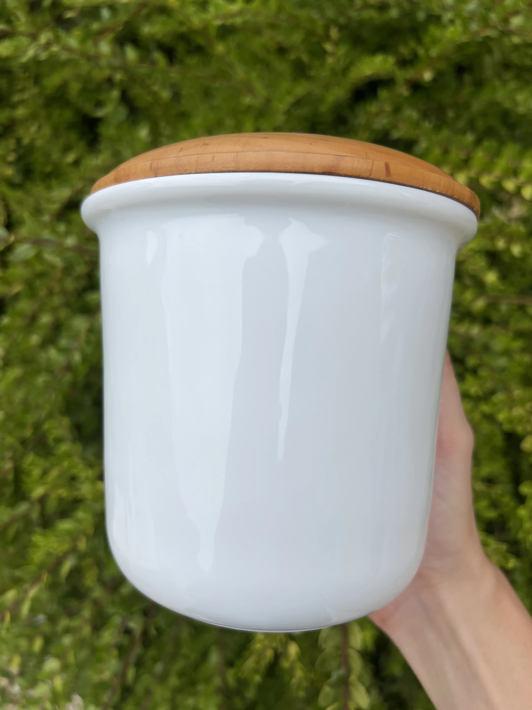 🍎 Pot de conservation en porcelaine décor fruits avec couvercle bois et joint é – photo 6